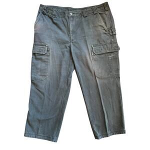 Duluth Trading Co Cargo Work 46x30 Gray Blue Utility Carpenter Heavy Duty Pants